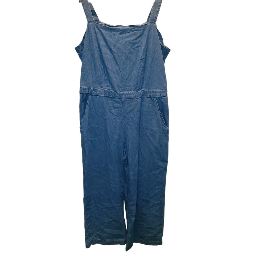 Loft Wide Leg Denim Jumpsuit